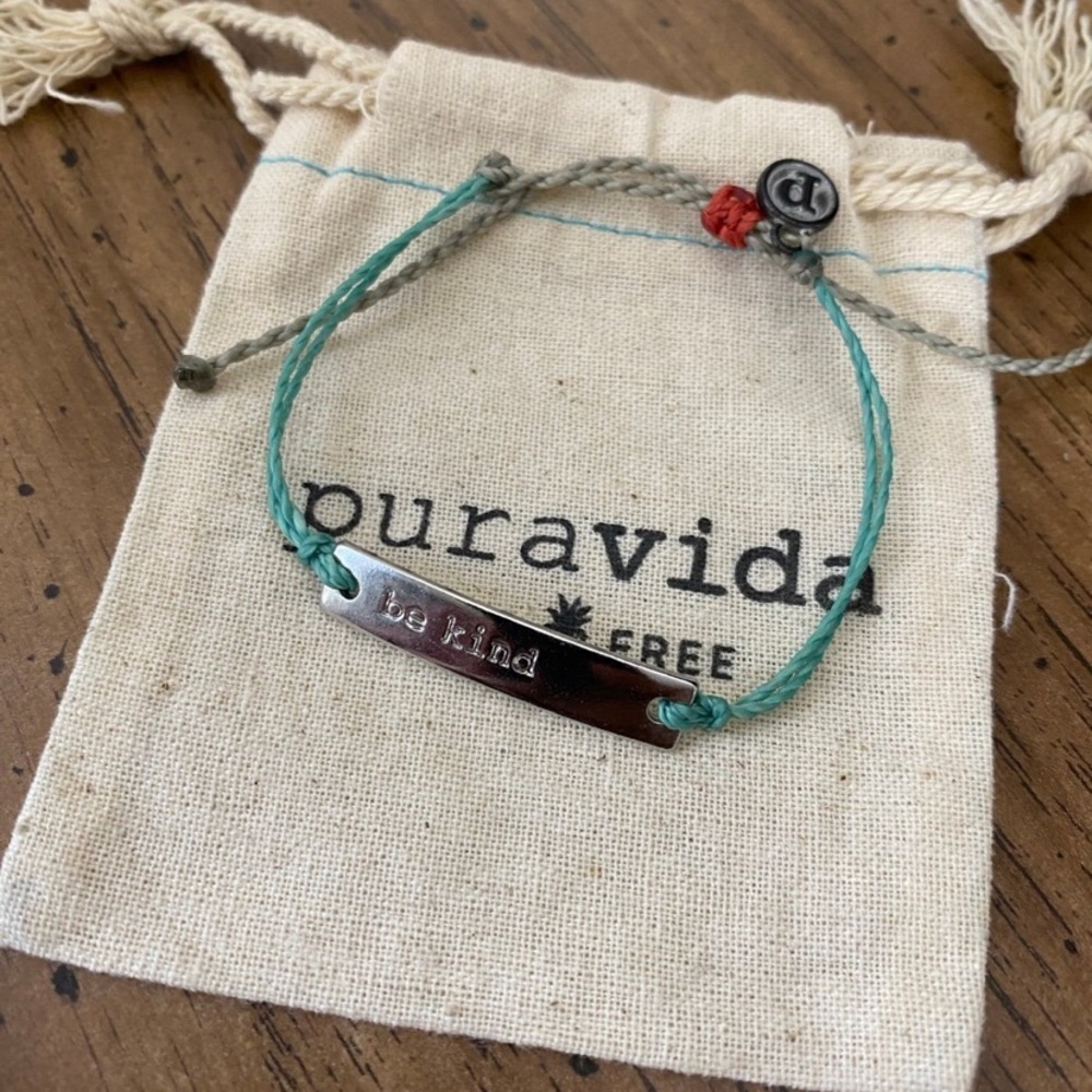 Pura Vida 'Be Kind' Bracelet - Teal